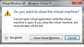 Closing Virtual Machine