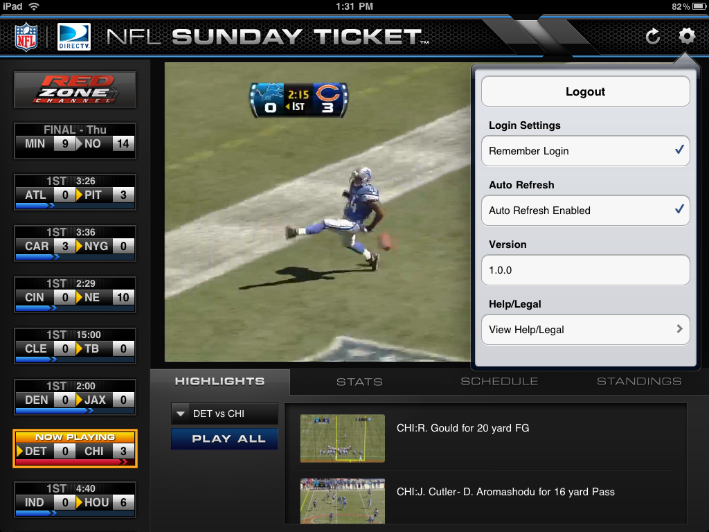 NFL SUNDAY TICKET™<br />HANGING GAME SCHEDULE PAD