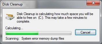 Disk Cleanup Scanning