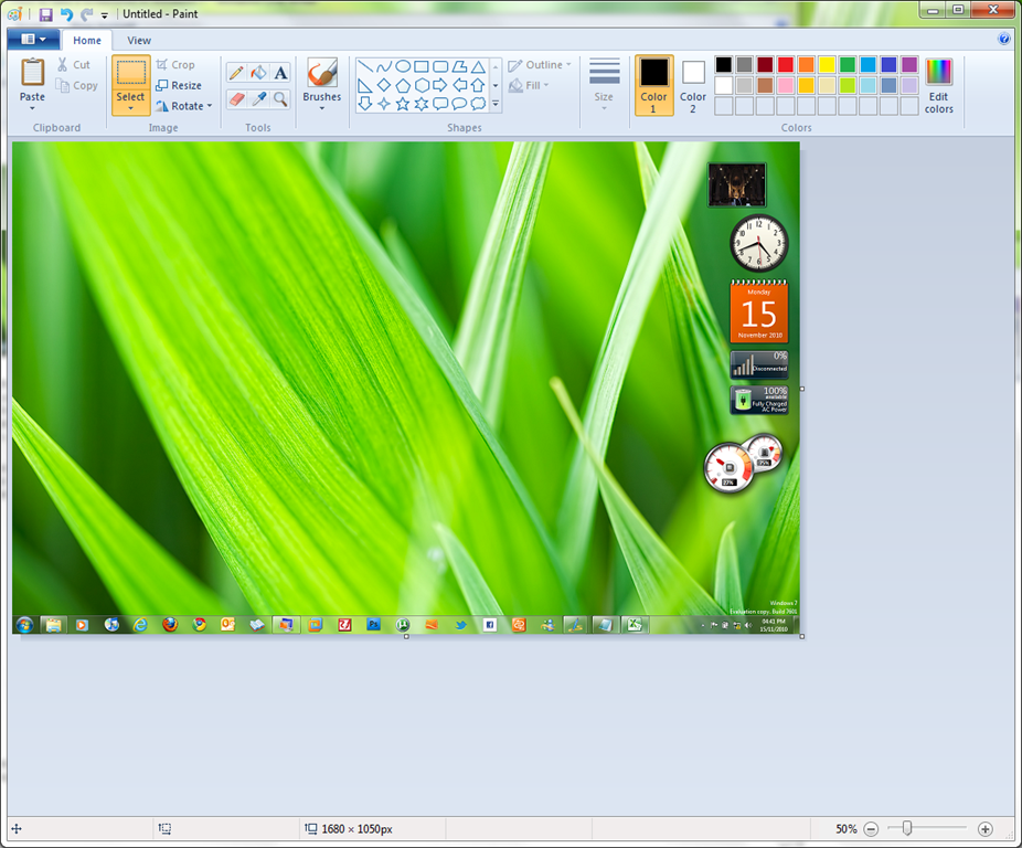 screenshots of windows 7