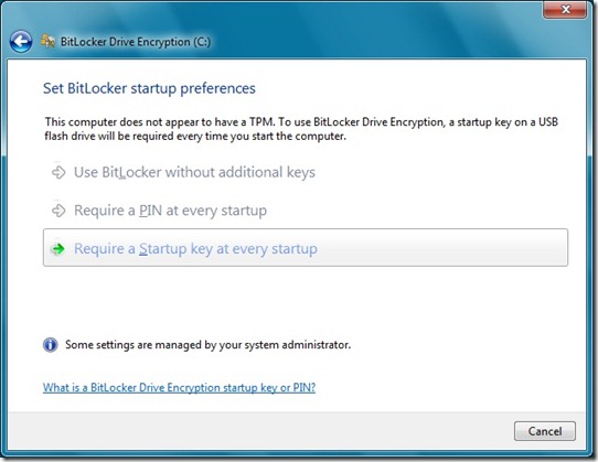 Bitlocker setup B