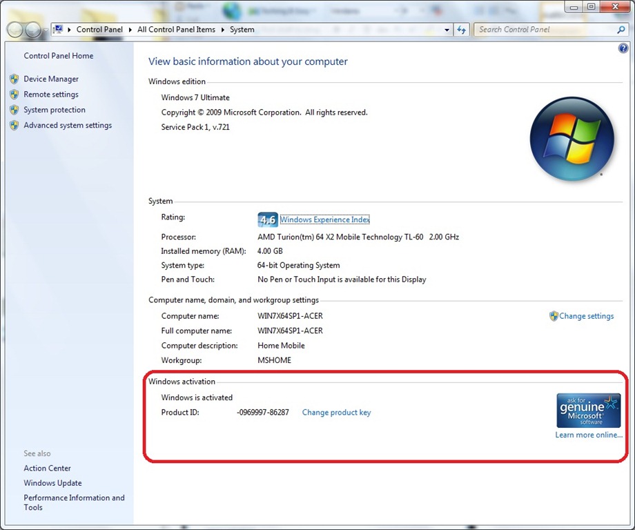 Windows 7 ultimate genuine activation key