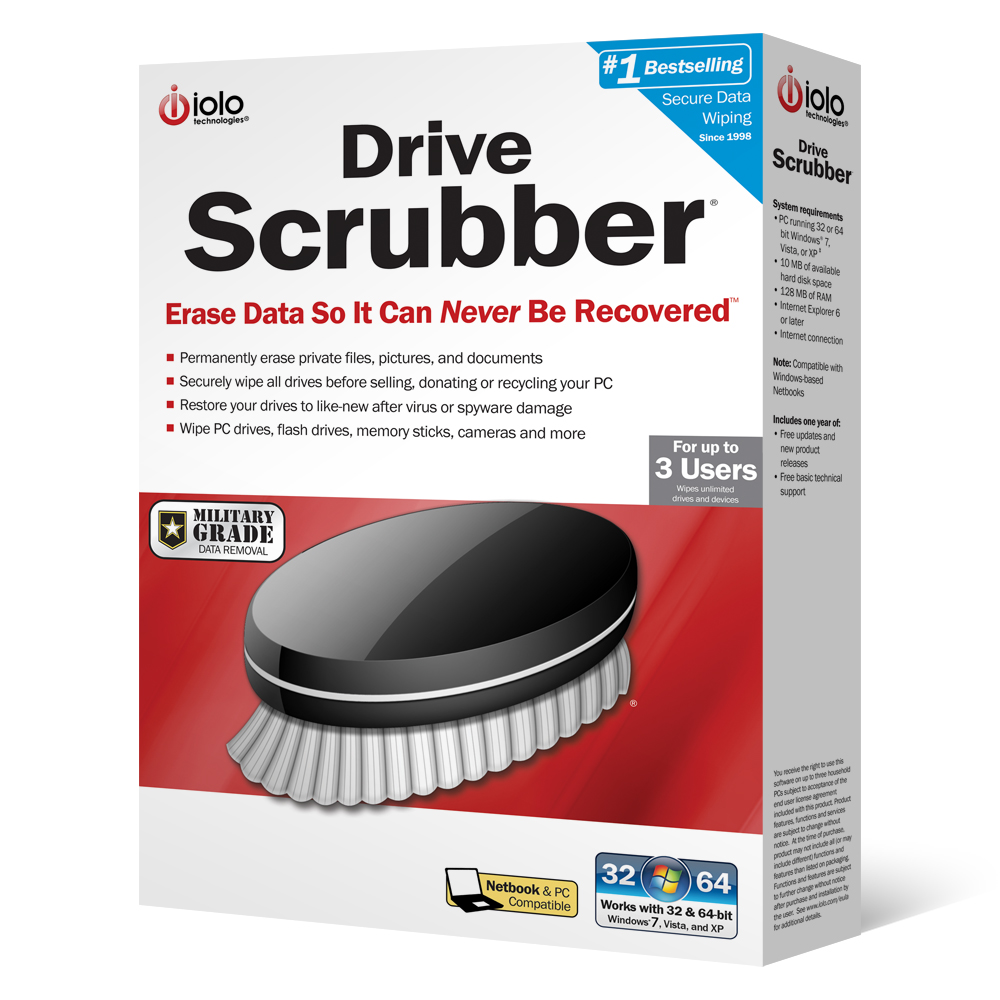 Free hard outlet drive scrubber