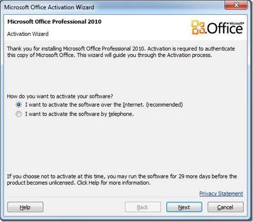 Start Office apps 10