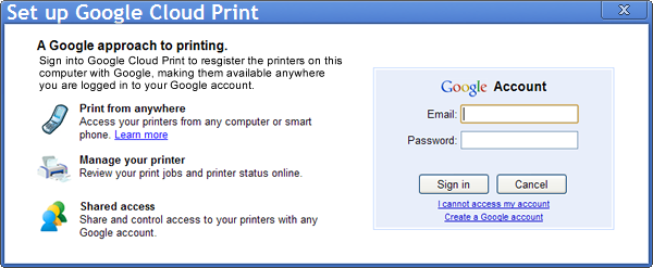 connect printer to google cloud print