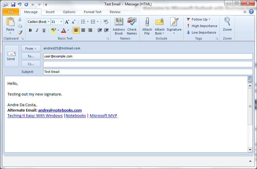 add email signature microsoft outlook