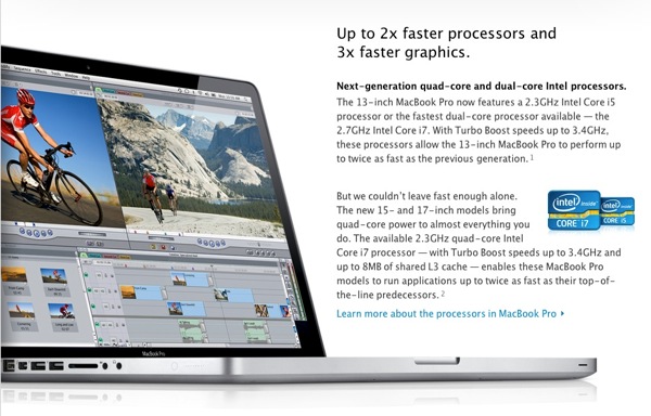 intel processor speeds for mac 2011