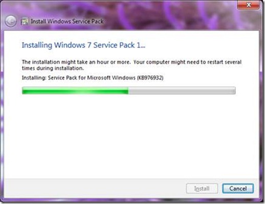 how to install windows 7 service pack 1