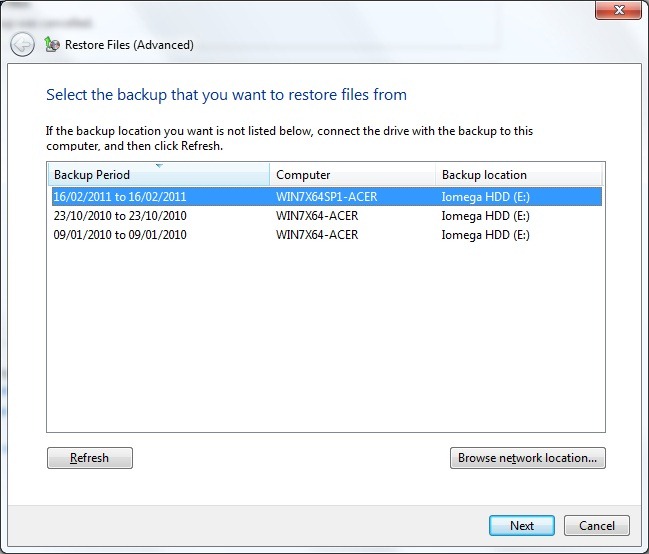 to Restore a Backup an External Hard Drive Windows 7