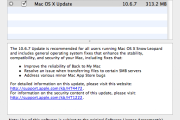 OS X 10.6.7 update screen