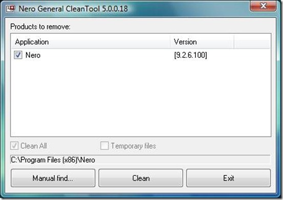 nero 9 clean tools