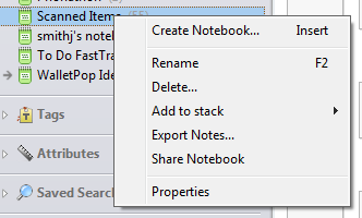 Evernote Notebook Sharing Windows