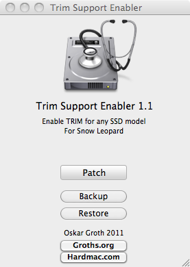 How to Enable TRIM Support for SSDs in OS X 10.6.7 a Click