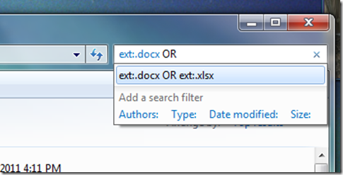 windows search for file type