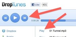 DropTune Play and Skip Controls