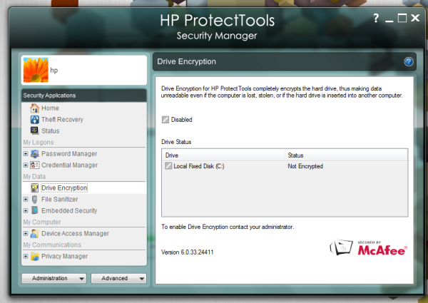 HP ProtectTools