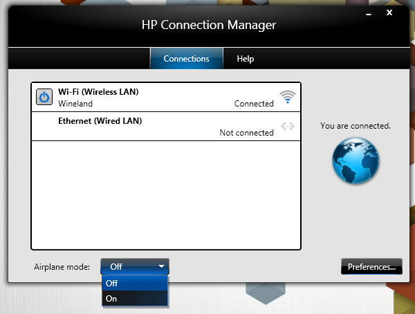 hp connection manager error