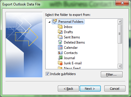 outlook personal folders backup tool