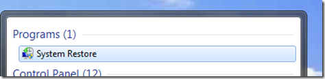 How to system restore in Windows 7