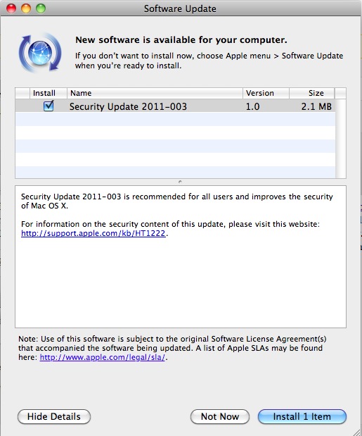 Mac OS X Software Update