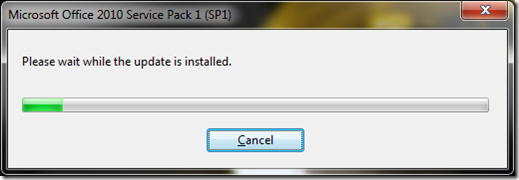 Office 2010 SP1 Installing