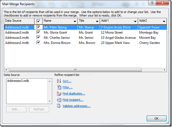 hpow to accept all changes in word doc merge