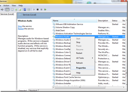 Windows 7 Audio Services