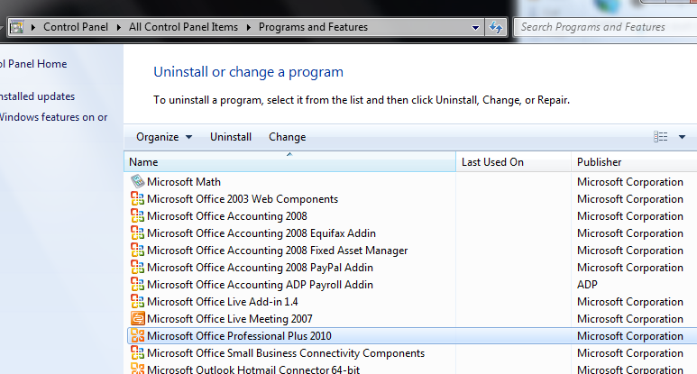 is microsoft office web components part of office 2010