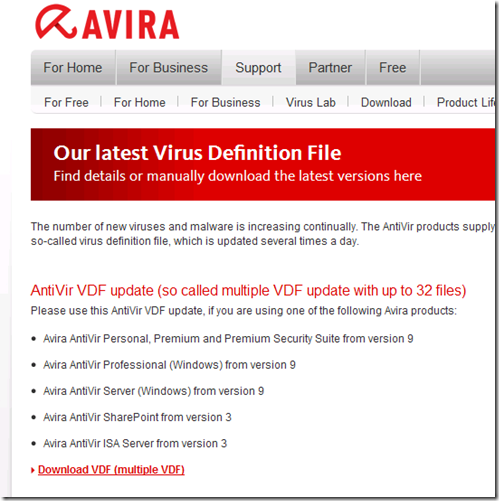 avira antivirus definitions update