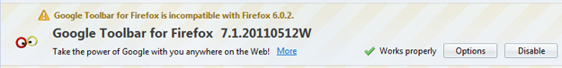 Google Toolbar re-enabled