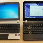 HP Pavilion dm1; first gen on the left, new model on the right