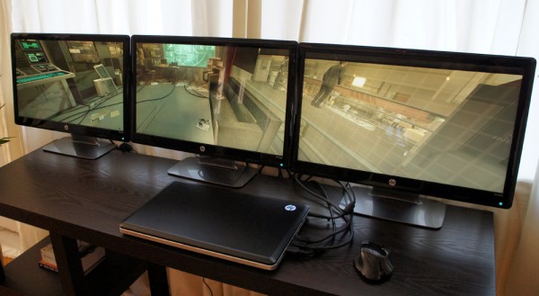 HP Envy 17 connected to 3 monitors