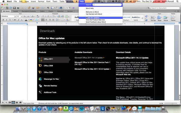 microsoft office 2011 yosemite