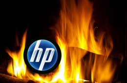 HP logo burning