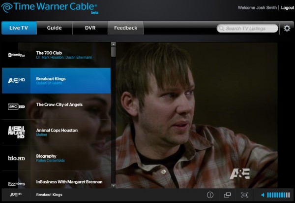 Time Warner Cable for Notebooks Live TV