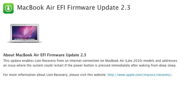 MacBook Air EFI Firmware Update