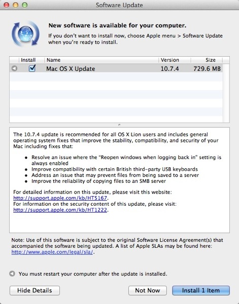 Osx10 7 4update