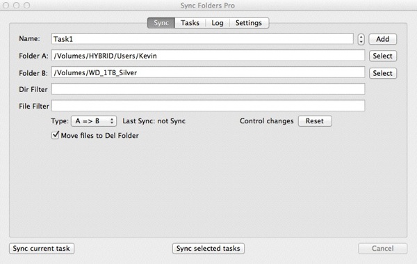 sync folders pro sync mode
