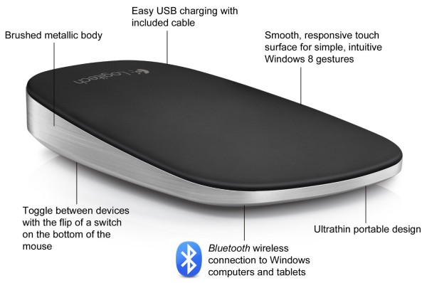 logitech touch mouse t630 features