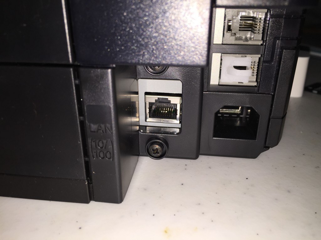 usb phone and ethernet ports on back of the epson xp820