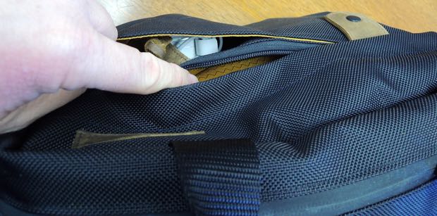 waterfield designs bolt briefcase side pockets with magnet clasp