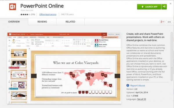 powerpoint chrome web store page