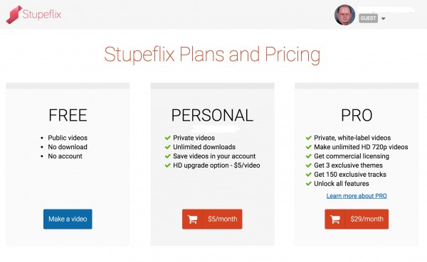 stupeflix pricing