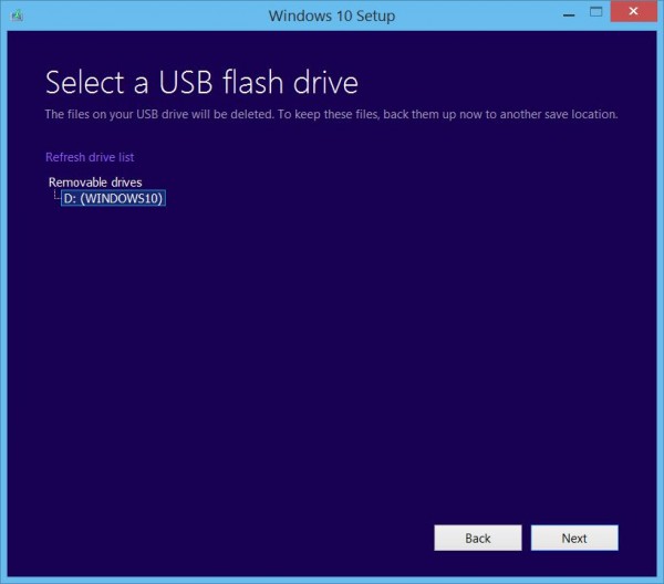 choose drive in windows 10 setup tool