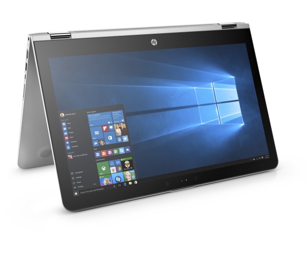 HP ENVY x360 15.6_Entertainment Mode, Front Right Facing