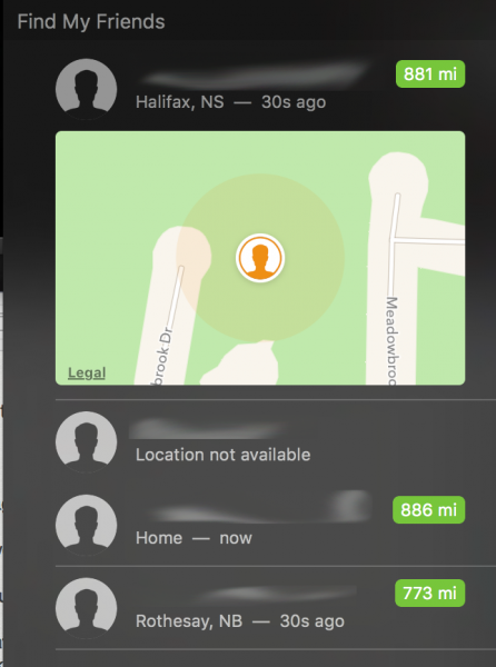 Find My Friends in Mac OS X El Capitan