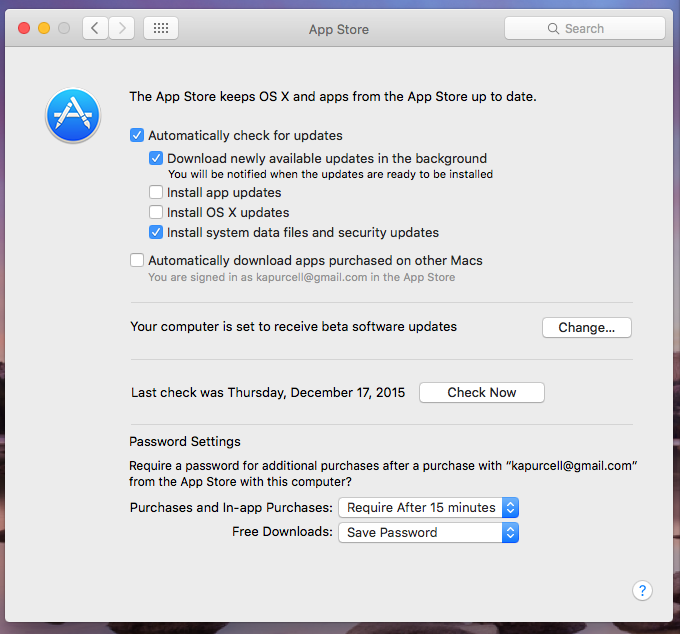 macbook pro software update list