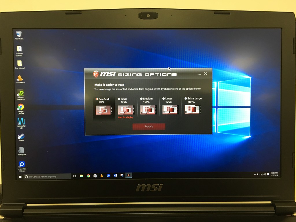 msi gs40 phantom display resolution sizing options