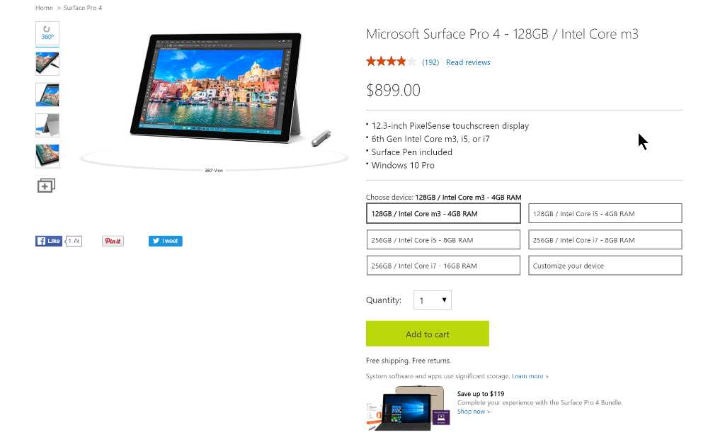 surface pro 4 store options