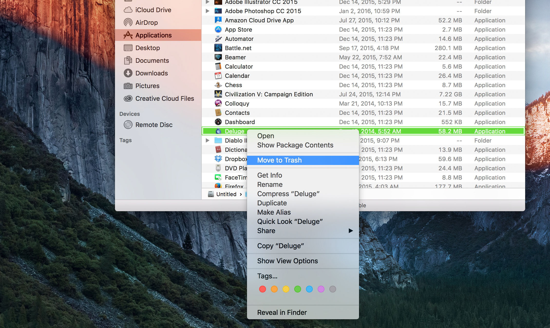 Uninstall apps on Mac